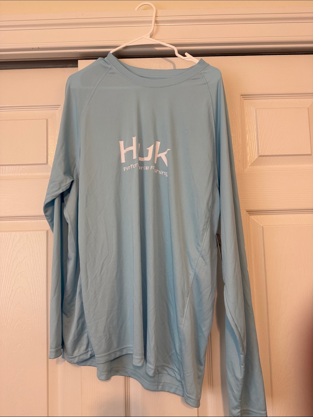 Huk Light Blue Long Sleeve Performance Fishing Shirt XL